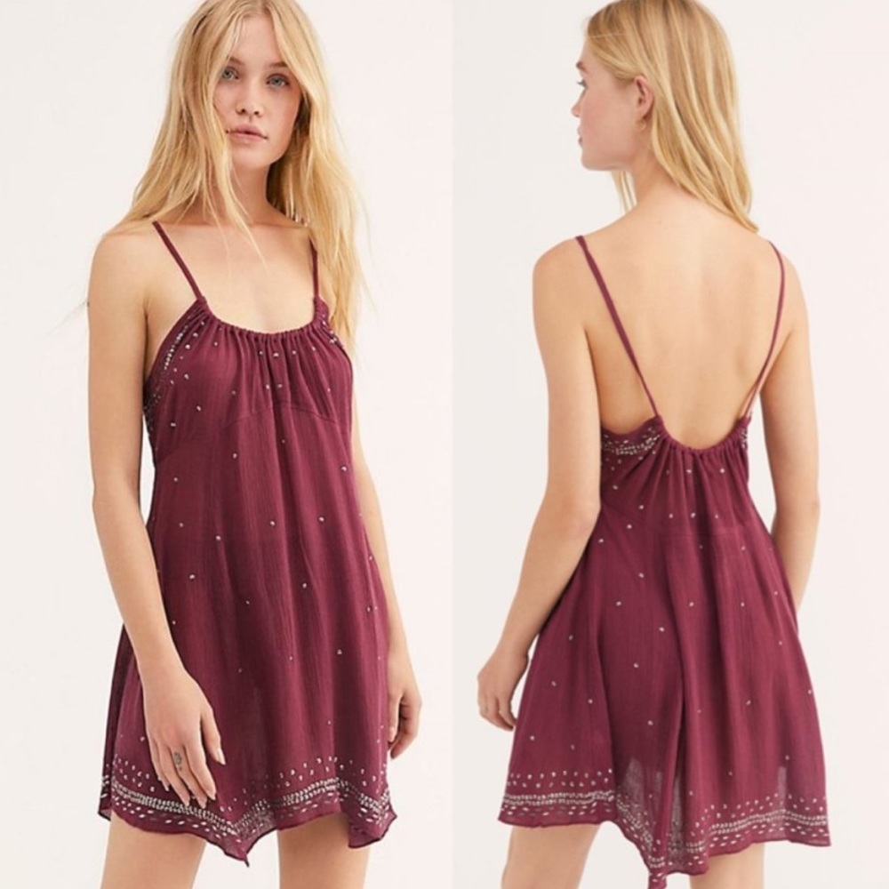 NWT Free People Vivi Embellished Slip Dress xs
